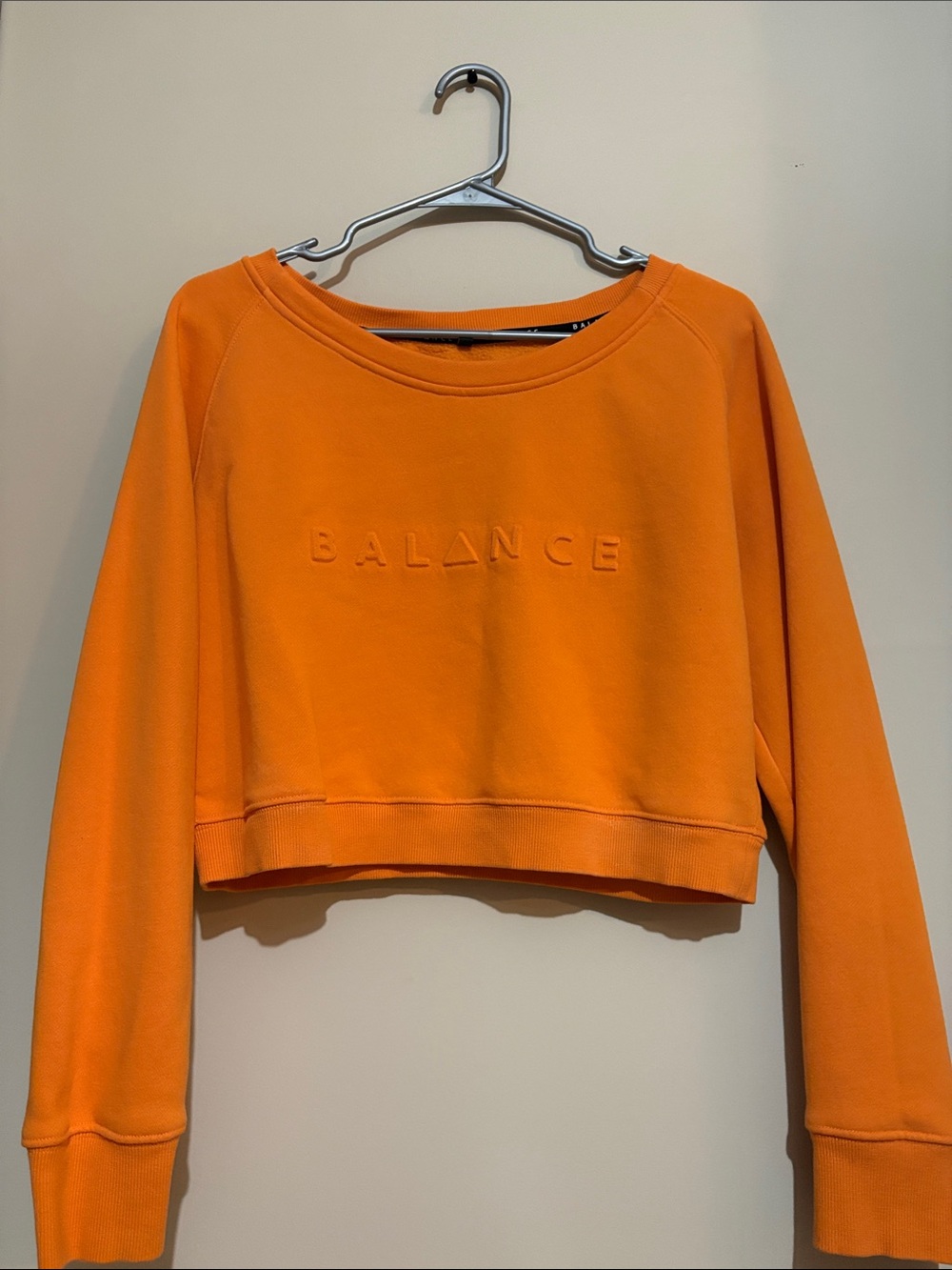 BALANCE Cropped Embossed Sweatshirt - Orange